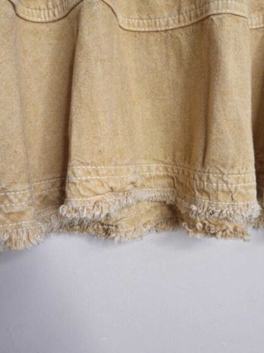 Pilcro Womens Yellow Flounced Linen Blend Mini Skirt Sz Small - Picture 7 of 8